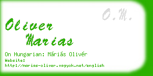 oliver marias business card